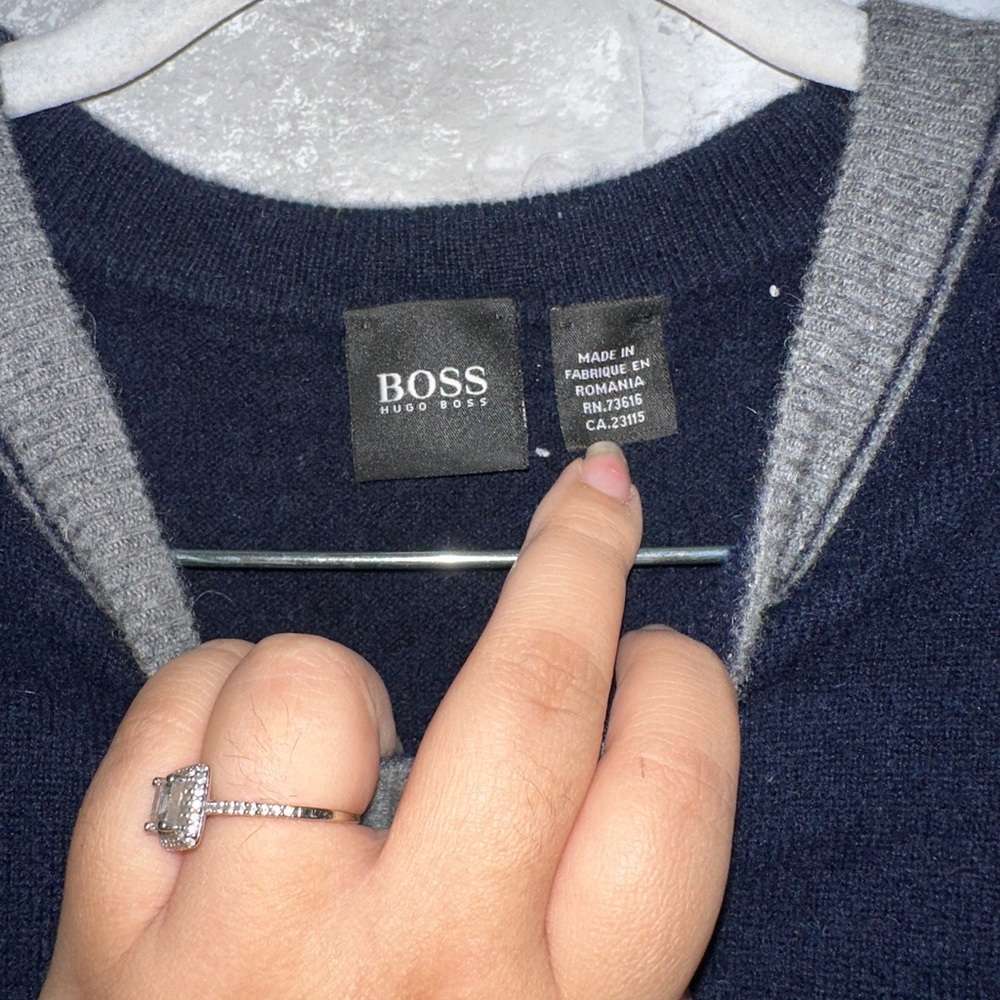 Hugo Boss 100% cashmere sweater men sz L #A2 - Picture 2 of 6